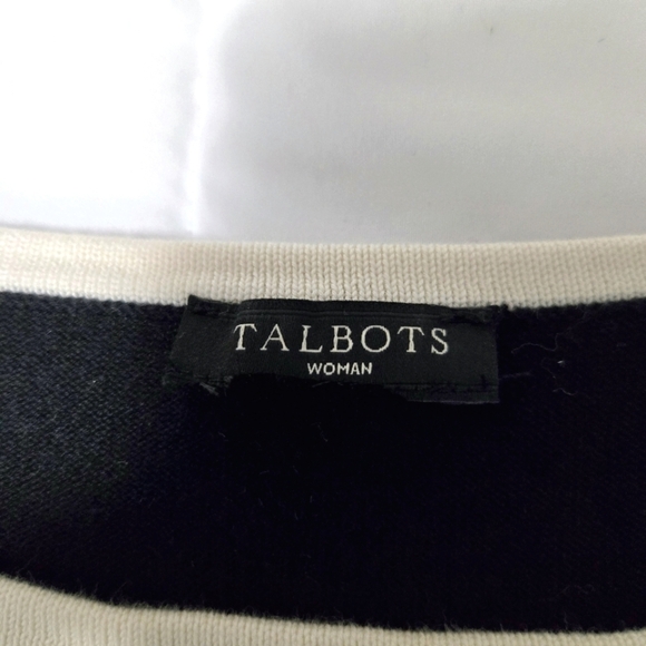 Talbots split sleeve sweater.  Black/cream.  Size 2X - Picture 9 of 10